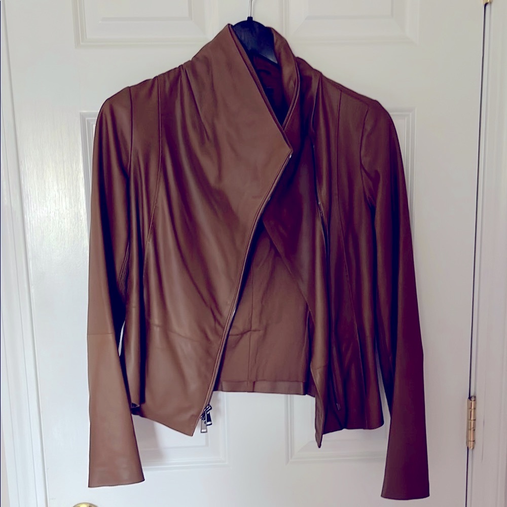 Vince Brown Leather Women's Jacket